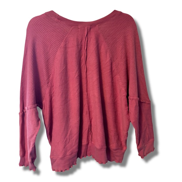 Altar'd State Raspberry Textured Sweatshirt - Picture 3 of 3